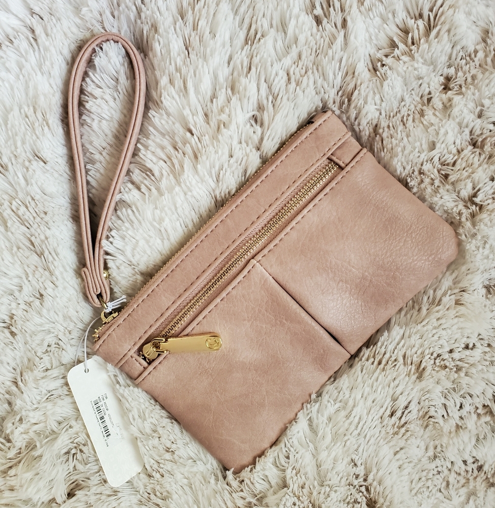 NWOT Charming Charlie Pink Marble Wristlet